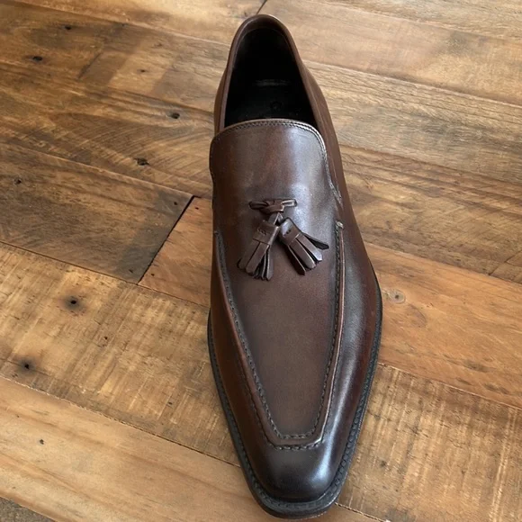 Ermenegildo Zegna Brown Leather Tassel Loafers - Picture 3 of 4